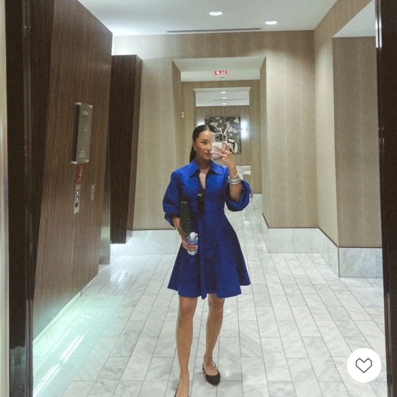 BANANA REPUBLIC | Like New Cobalt Blue Cotton Paxton Poplin Mini Dress | Size XS - Picture 5 of 12